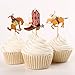 Fumeepro 24 Pcs Cowboy Cupcake Toppers Theme Party Decoration Cocktail picks Cake Decorating Tools for Party Supplies