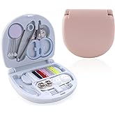 2 Pack Mini Travel Sewing Kit Emergency Repair with Plastic Case | Min, DIY Supplies, Portable Tool Kits, Plastic Box, Beginner Friendly, Threads, Scissors, Hand Needles, Emergency Repair