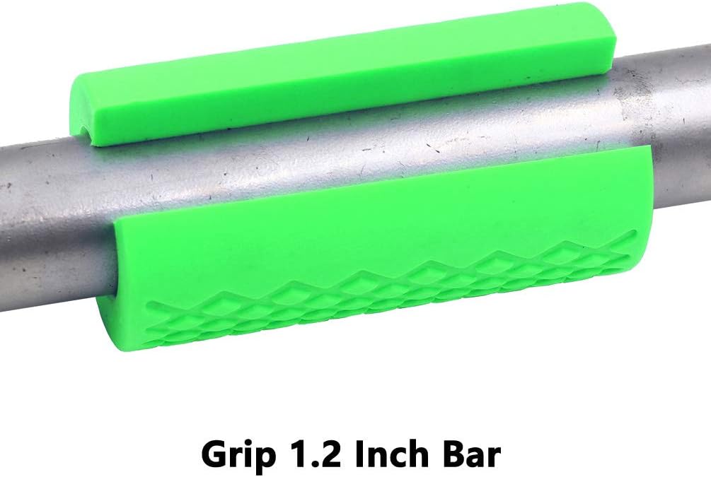 Weight Thick Bar Gym Grips - fit Standard Barbell, Dumbbell, Bicep, Pull Up Bar, Rope Grips - Grip Fat Bar Forearm Builder Strength Muscle Growth for Weightlifting Fitness Training (Nylon-Green): Electronics