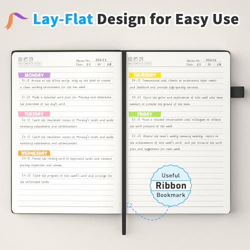 Smarpau A5 Journal Notebook, 180 Pages Hardback Lined Notebook, Thick Leather Journal for Women, No Bleed for Writing, Notepad for Office School Travel (Light Pink)
