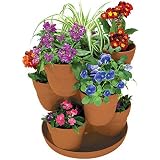 Emsco Bloomers Fioriera Da Ringhiera Impilabile – Tower Planter Capacità 9 Piante – 60 Cm – Adatta A Balconi E Ponti – Terra Cotta