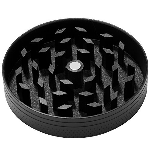 Siasky 2" Spice Herb Grinder, 4 Pieces Tobacco Weed Mill with Pollen Scraper, Premium Zinc Alloy Made, Razor-sharp Teeth- Black - Thumbnail 3