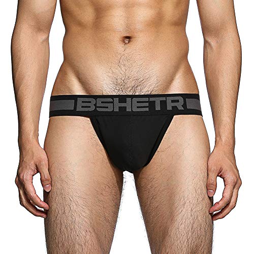 image for BSHETR Men's Jockstraps Athletic Supporters 1-Pack Cotton Work Out Und