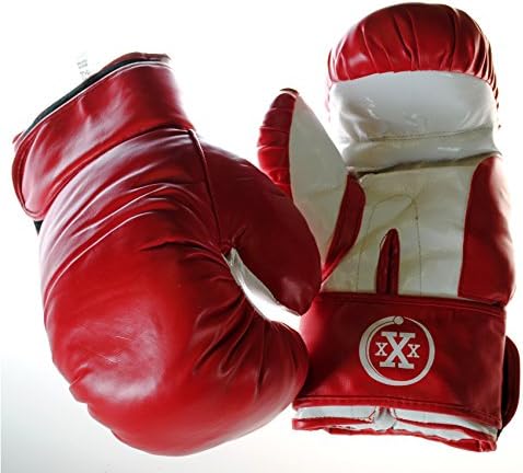 Triple Threat Quick Strap Fitness Training Boxing Gloves (Red, Youth - 10oz)