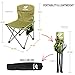 Mini Folding Camping Chair Lightweight Seat Portable Stool Mountaineering Adventure Hiking Fishing Beach Picnic Party Gardening with Carry Bag, Green