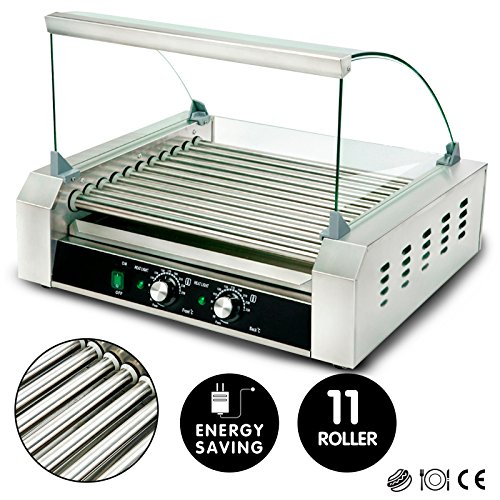 Commercial Electric 30 Hot dog Roller Grilling Machine(11 Rollers) Stainless Steel Hotdog Grilling Machine Sausage Cooker Warmer Roller Machine - Thumbnail 7