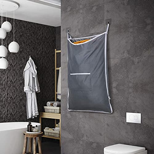 Chrislley Hanging Laundry Hamper Bag Over Door Laundry Basket Behind