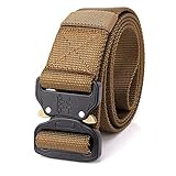 OHENNY Military Tactical Belt，Heavy Duty Army EDC Men Brown Belt