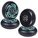 AOWISH 4-Pack Inline Skate Wheels [Available in Sizes 72mm 76mm 80mm] Inline Skates Replacement Wheel with Bearings ABEC-9 (Black and Green)