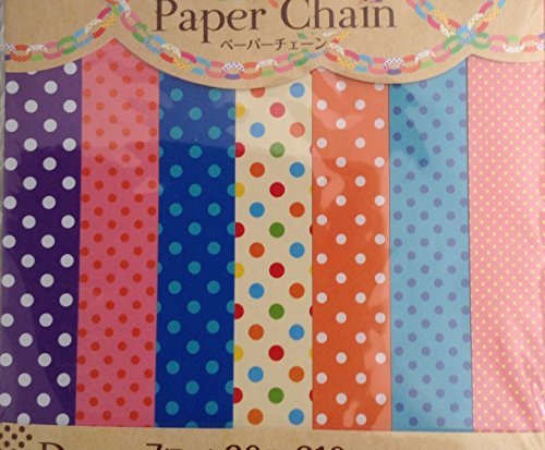 210 pcs coloful poka dot dotted colored paper chain strips, scarp…