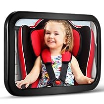 Espejo para automóvil para bebé, Espejo para asiento de automóvil DARVIQS, Supervise con seguridad al niño en el asiento para automóvil orientado hacia atrás, Vista amplia a prueba de roturas