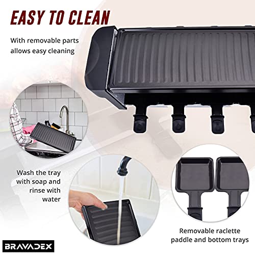 BRAVADEX Raclette Table Grill, Electric Indoor Barbecue Machine, Korean