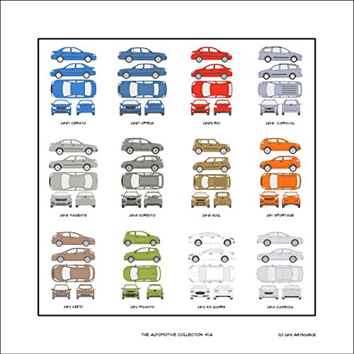 Kia Automobile Collection Original Print Art | Years and Models Auto Car Gift
