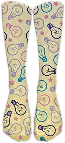 Light Bulb Knee High Socks Compression Socks For Women Young Femalecasual Hiking Socks Compression Socks
