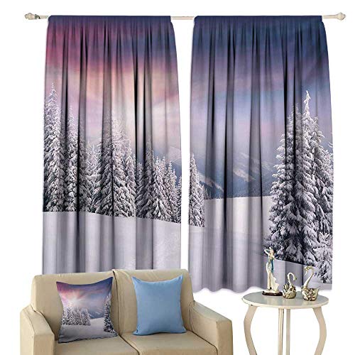 Thermal Curtains Winter Idyllic Image Of Snow Season Outdoors