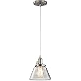 KICHLER Avery 8.75" 1 Light Bell Mini Pendant with Clear Seeded Glass Brushed Nickel