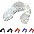 SafeJawz Mouthguard for Braces, One Size Re-Mouldable Mouth Guard with Case for Boxing, Basketball, Football, MMA, Lacrosse, Hockey and All Contact Sports (Transparent)