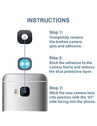 Cámara Trasera Lente de vidrio real funda de recambio Complet Set + 3 M calcomanía + preinstalado Toolkit para HTC One M8 Serie + MMOBIEL paño de limpieza, Htc One M9