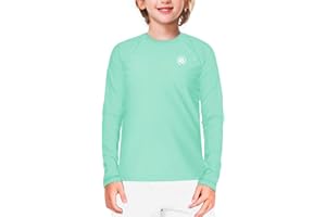 AOBUTE Unisex Kids Rash Guard Long Sleeve SPF 50+ Sun Shirt UV Protection Swim Shirts 3-12 Years
