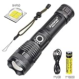 XHP50 LED Flashlight and Battery 3000 Lumens Super