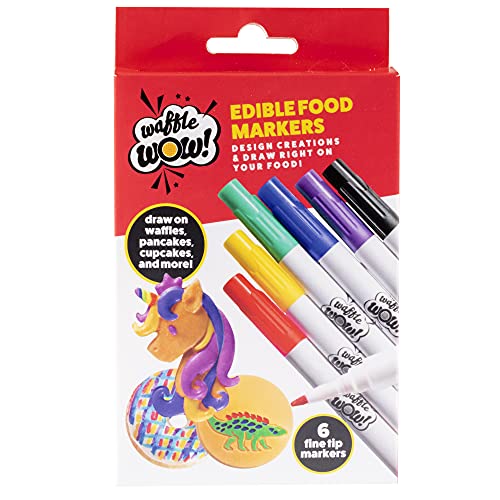 Food Coloring Markers, 6 pc Edible Pen Set for Decorating Drawing