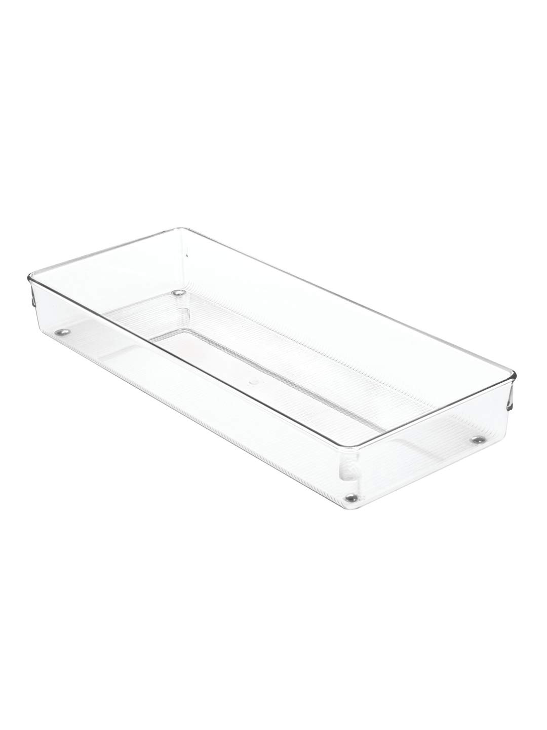 iDesign Linus Organiser Tray, Large Plastic Drawer Insert, Works Well as Accessories Organiser, Clear, M