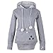 Jahurto Pet Holder Cat Dog Kangaroo Pouch Carriers Pullover size M (GreyCotton)