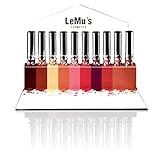 LeMu's Cosmetics 10 Colors Gift Set 100% Natural Moisturizing Lip Gloss Brand Waterproof Long Lasting Matte Lip Glosses Liquid Lipstick Kit