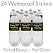 Black and Gold 90th Birthday Party Water Bottle Labels, 90th Birthday Decorations, Waterproof Stickers for Water Bottles - 20 Stickers