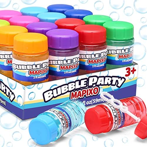 16 Pack Bubble for Kids Party Favors, Bubble Bottle with Wand Attached