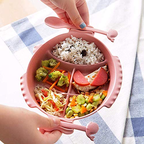Tushja Wheat Straw Fish-Shaped Plate Set Cartoon Family Tableware Children's Meal Plate Spoon Fork Kids Cute Meal Tools Drop Shipping - Thumbnail 3