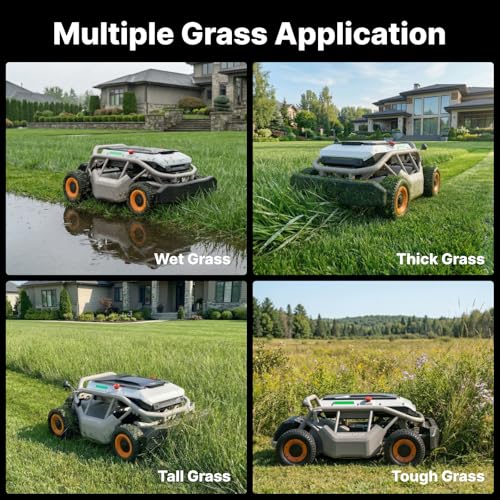 Mowrator S1 4WD 12Ah Remote Control Lawn Mower, All-Season Yard Care, 75% (37°) Slope Climbing, with Leaf Shredding Vacuum, 21" Width, 1.5–4.3" Cutting Height, Up to 0.75 Acres
