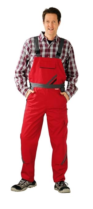 Planam 2336 Latzhose Highline rot/Schiefer/schwarz