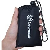 Legnowit Pocket Blanket, Compact Blanket for Picnic, Beach, Festival | Sandproof, Waterproof, Stakes & Carabiner Included, Packable Lightweight Tarp for Camping, Hiking, Backpacking, Travel