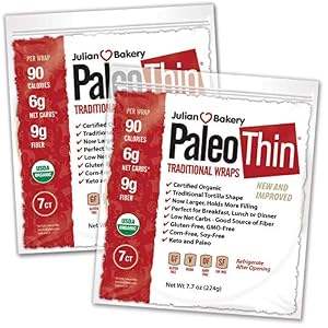 Image of Julian Bakery Paleo Wraps (Traditional) USDA Organic (Gluten Free & Low Carb) (2 Pack) (14 Individual Wraps)