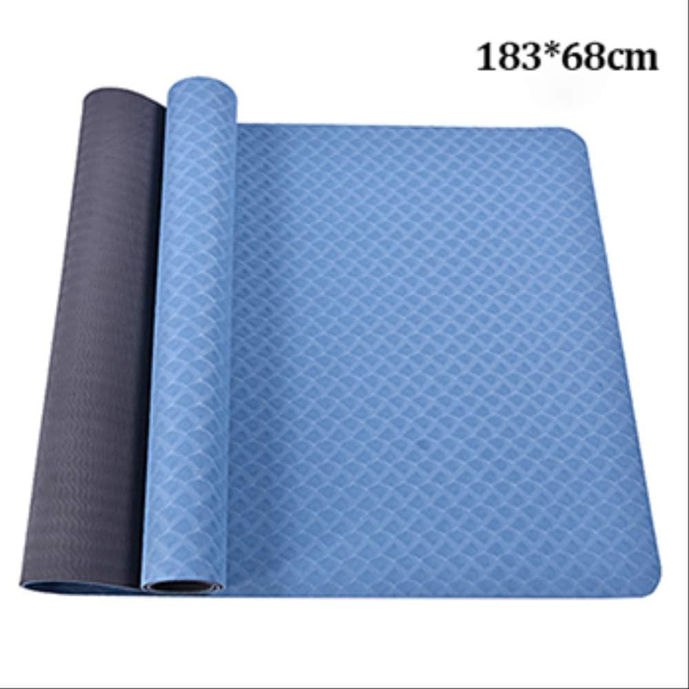 YJSHP Hkf 8Mm Yoga Mat Tpe Anti-Slip Pilates Exercise Pad Thickened Fitness Dance Gymnastic Mats Body Building Mat With Position Line China Smoky Blue 1