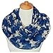 GERINLY Animal Circle Scarves: Cute Moose Print Infinity Loop Scarf For Christmas (Blue)