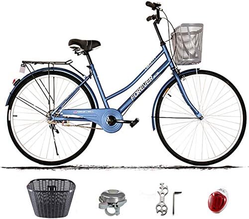 自転車 品質保証 女性の自転車ロードバイク シングルスピードシティ自転車26インチ快適な通勤自転車炭素鋼フレーム