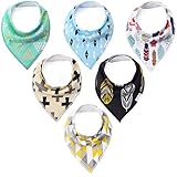 Baby Bandana Drool Bibs - Cute Unisex Design for Boys and Girls, Super Absorbent 100% Organic Cotton for Drooling Teething and Feeding, Perfect Baby Shower and Newborn Registry Gift Set by KiddyByte