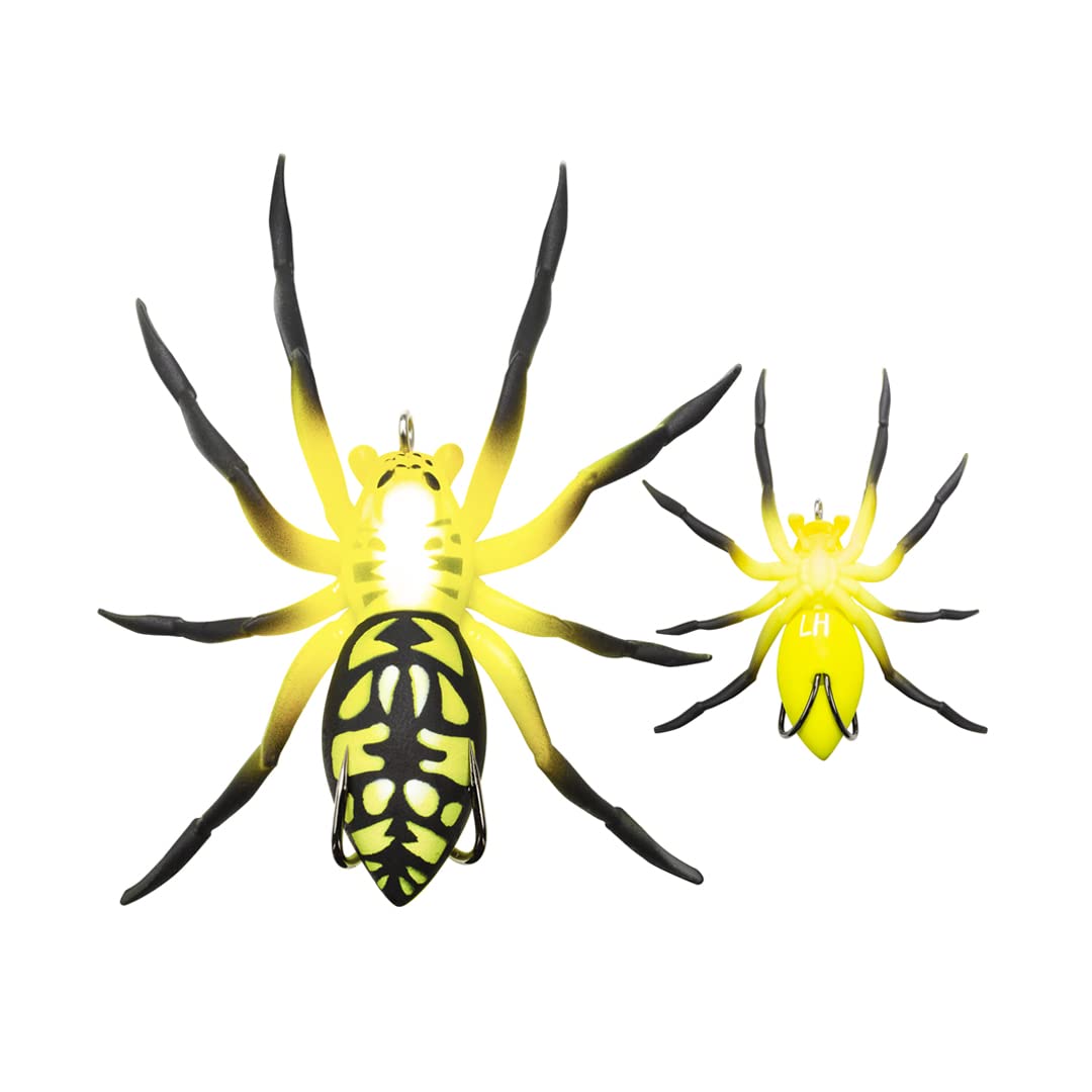 Lunkerhunt Phantom Spider Fishing Lure | Most Realistic Topwater Fishing Bait with Self-Righting Ballast for Natural Walking Action | Hollow Body Weedless Hooks for Bass Fishing (Poison)