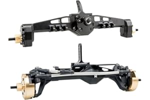 RHINOESC Rhino Capra Metal Complete Front Rear Portal Axle Set for 1/10 RC Crawler Car Axial SCX10 I SCX10 II Redcat GEN8 RGT EX86100 (Black Color)