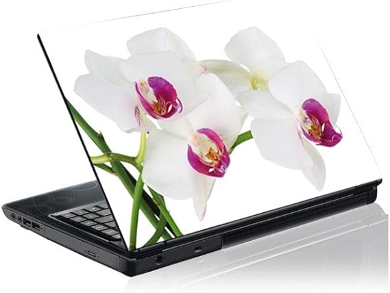 Autocollant Stickers Pc Orchidee Blanche Ref Pc053 Amazon Fr Informatique