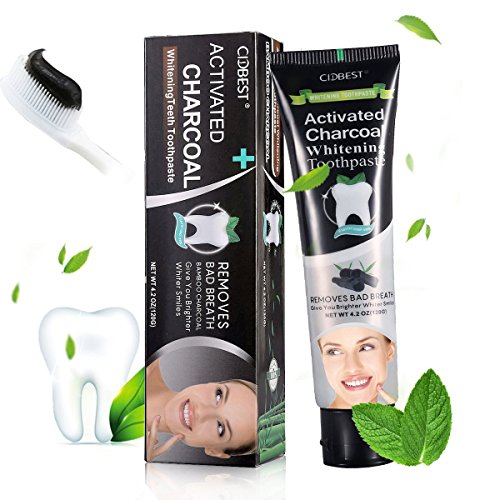 Teeth Whitening Toothpaste , Charcoal toothpaste, Teeth Whitening, charcoal tooth whitening, Activated Charcoal Black Toothpaste whitening - Fresh Mint toothpaste - REMOVES BAD BREATH and TOOTH STAINS