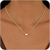 Valentines Gifts Gold Heart Necklace, 14K Gold Plated Heart Pendant Necklace for Women, Dainty Beaded Necklaces Layered Choker Necklaces Fashion Accessories Jewelry Birthday Gifts for Girlfriend