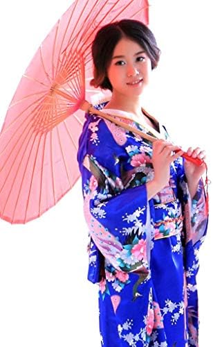 Dpolrs Women Girls Japanese Satin Floral Long Kimono Yukata Photo Cosplay Costume