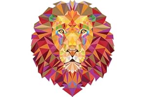 ZIRNI Kafly Geometric Lion Animal Sticker Decal Design 5'' X 5'' C