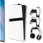 ZYTHRONE Wall Mount for PS5/PS5 Slim/PS5 Pro Console-, Heavy-Duty Steel Bracket for All PS5 Models(Digital and Disc),Sturdy and Not Fall Off,+1Controller Headphone Holder, Black