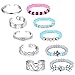 Jstyle 10Pcs Adjustable Toe Rings for Women Girls Bohemain Beads Band Open Toe Ring Set Women Summer Beach Jewelry