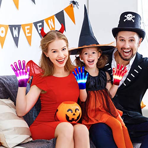 Kids Toys 12 Colors LED Gloves Cool Toys Gifts for Age 5-7 8-12 Years Old Boys Girls Stocking Stuffers Kids Teens Christmas Halloween Costumes Light Up Gloves Birthday Parties Gifts (1 Pair M)