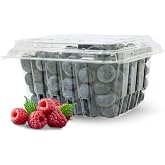 JA Kitchens Plastic Berry Containers - 35 Pack | Pint clamshells with hinged lids; vented for blueberries, raspberries, strawberries and cherry tomatoes.